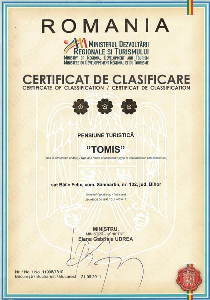 Tomis Pensiune Baile Felix Exterior photo